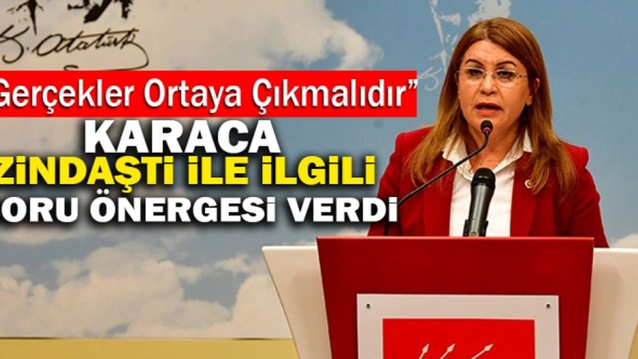 Karaca TBMM’ye Zindaşti İle İlgili Soru Önergesi Verdi