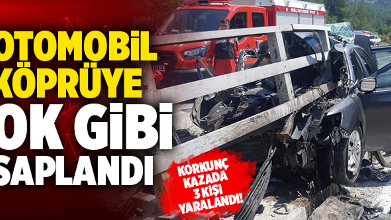 Denizli-Muğla Karayolunda Otomobil Köprüye Ok Gibi Saplandı! 3 Yaralı…
