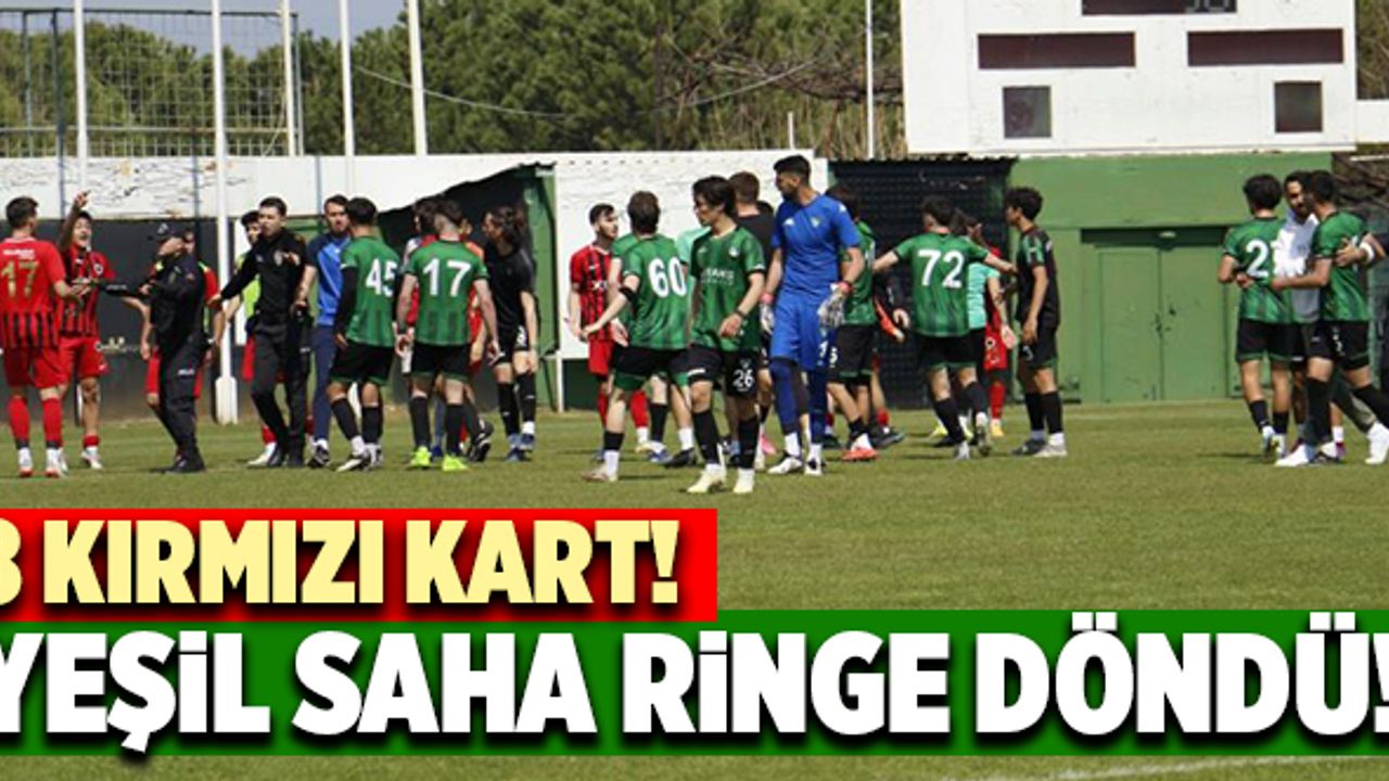 Denizli’de Yeşil Saha Ringe Döndü! 8 Kırmızı Kart!