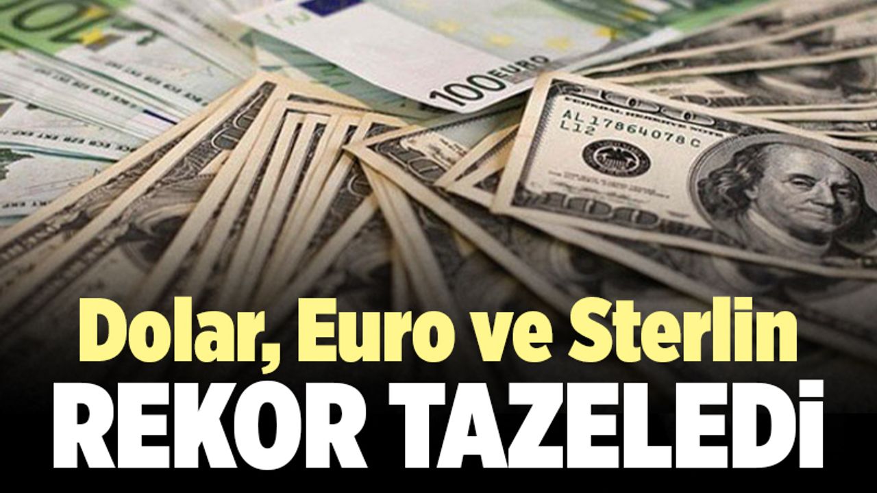 Dolar, Euro ve Sterlin Rekor Tazeledi