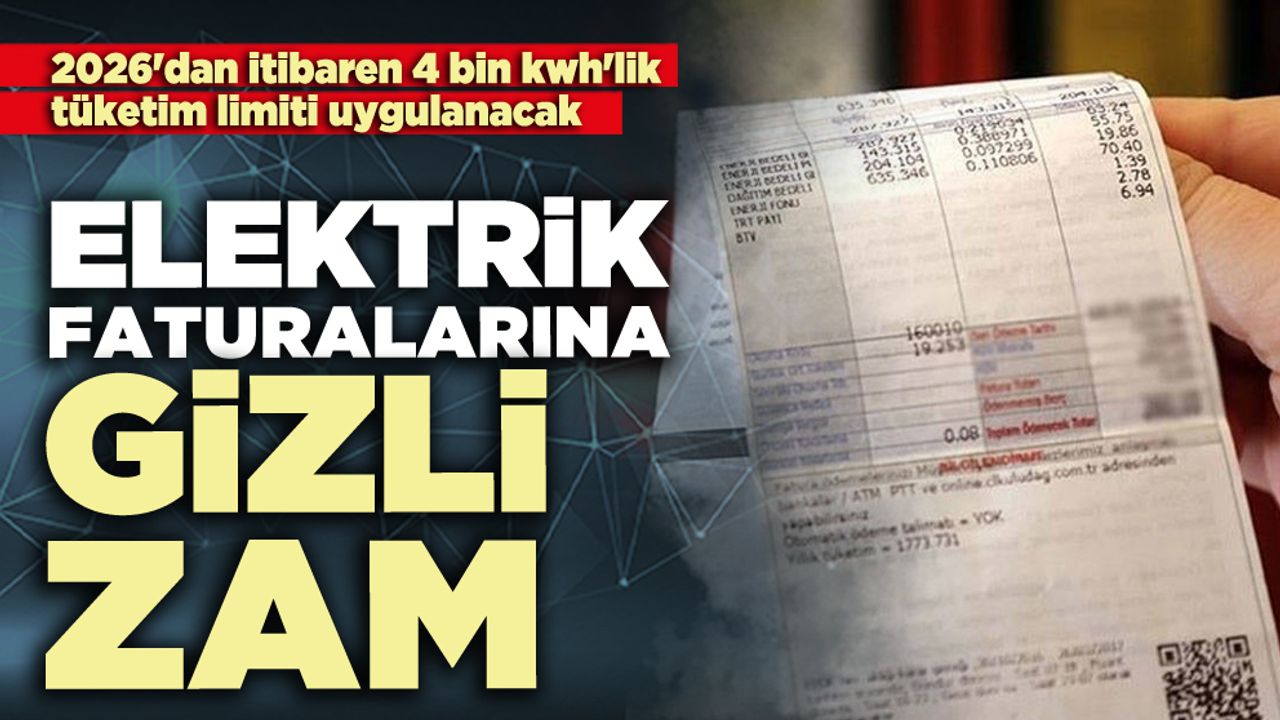 Elektrik faturalarına gizli zam
