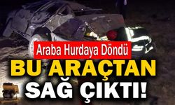 Denizli’de Şanslı Adam Hurdaya Dönen Araçtan Sağ Çıktı!