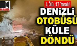 Aydınlatma Direğine Çarpan Denizli Otobüsü Küle Döndü