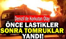 Denizli’de Tomruk Yüklü Kamyon Alev Aldı!