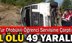 Tur Otobüsü Öğrenci Servisine Çarptı! 1 Ölü 49 Yaralı!