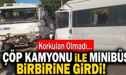 Çöp Kamyonu İle Minibüs Birbirine Girdi!