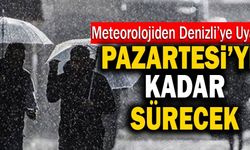 Meteoroloji’den Denizli’ye Uyarı! Pazartesi’ye Kadar Sürecek…