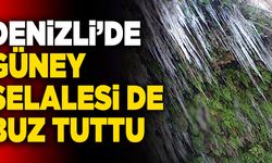 Denizli’de Güney Şelalesi De Buz Tuttu