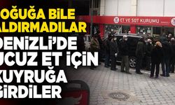 Denizli’de Ucuz Et İçin Kuyruğa Girdiler