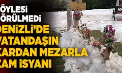 Denizli’de Vatandaşın Kardan Mezarla Zam İsyanı