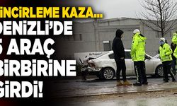 Denizli’de Zincirleme Kazada 5 Araç Birbirine Girdi!