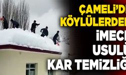 Çameli’de Köylülerden İmece Usulü Kar Temizliği
