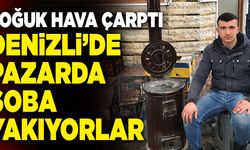 Denizli’de Pazarcı Esnafı Sobayla Isınıyor