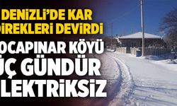 Denizli’de Kar Direkleri Devirdi! Kocapınar Köyü Üç Gündür Elektriksiz