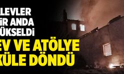 Denizli’de Yangında Ev ve Atölye Küle Döndü