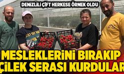 Denizli’de Mühendis Çift Mesleklerini Bırakıp Çilek Serası Kurdu