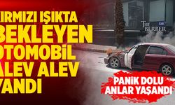Denizli’de Kırmızı Işıkta Bekleyen Otomobil Alev Alev Yandı