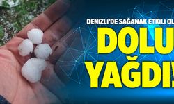 Denizli’de Sağanak Yağış Etkili Oldu! Misket Büyüklüğünde Dolu Yağdı