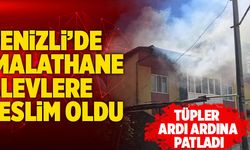 Denizli’de Tüp Patladı! İmalathane Alevlere Teslim Oldu