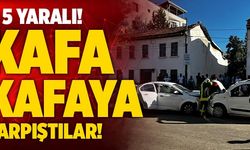 Denizli İki Araç Kafa Kafaya Çarpıştı! 5 Yaralı