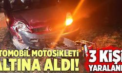 Denizli’de Otomobil Motosikleti Altına Aldı! 3 Kişi Yaralandı