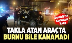 Takla Atan Araçta Burnu Bile Kanamadı