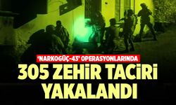  ‘Narkogüç-43’ Operasyonlarında 305 Zehir Taciri Yakalandı