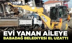Evi Yanan Aileye Babadağ Belediyesi El Uzattı