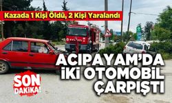 İki Otomobil Çarpıştı, Kazada 1 Kişi Öldü, 2 Kişi Yaralandı