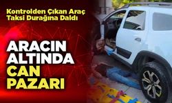 Kontrolden Çıkan Araç Taksi Durağına Daldı