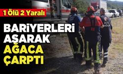 Bariyerleri Aşarak Ağaca Çarptı 1 Ölü 2 Yaralı