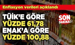 Enflasyon verileri açıklandı: TÜİK’E Göre Yüzde 61,78, ENAK’A Göre Yüzde 100,88