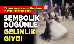 Sembolik Düğünle Gelinlik Giydi