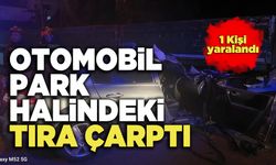 Otomobil Park Halindeki Tıra Çarptı