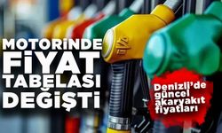 Motorinde fiyat tabelası değişti