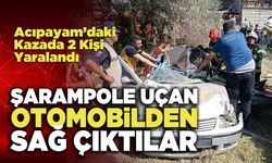 Şarampole Uçan Otomobilden Sağ Çıktılar