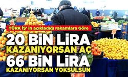 TÜRK İŞ’e Göre; 20 Bin Lira Kazanıyorsan Aç, 66 Bin Lira Kazanıyorsan Yoksulsun