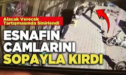 Alacak Verecek Tartışmasında Sinirlendi  Esnafın Camlarını Sopayla Kırdı