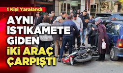 Aynı İstikametteki İki Araç Çarpıştı