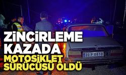 Zincirleme Kazada Motosiklet Sürücüsü Öldü