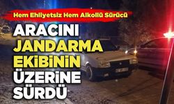 Hem Ehliyetsiz Hem Alkollü Sürücü Aracını Jandarma Ekibinin Üzerine Sürdü