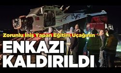 Zorunlu İniş Yapan Eğitim Uçağının Enkazı Kaldırıldı