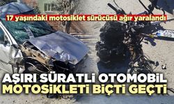 Aşırı Süratli Otomobil Motosikleti Biçti Geçti