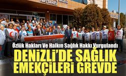 Denizli’de Sağlık Emekçileri Greve Gitti