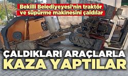 Çaldıkları araçlarla kaza yaptılar