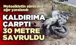 Kaldırıma çarptı 30 metre savruldu