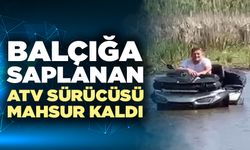 Balçığa Saplanan ATV Sürücüsü Mahsur Kaldı