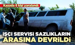 İşçi servisi sazlıkların arasına devrildi