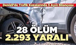 Denizli’de Trafik Kazalarında 5 Ayın Bilançosu  28 ölüm, 2.293 yaralı