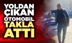 Yoldan Çıkan Otomobil Takla Attı